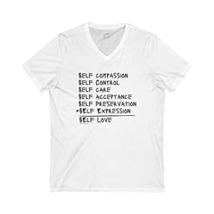 "Self Love Equation" Unisex Jersey Short Sleeve V-Neck Tee