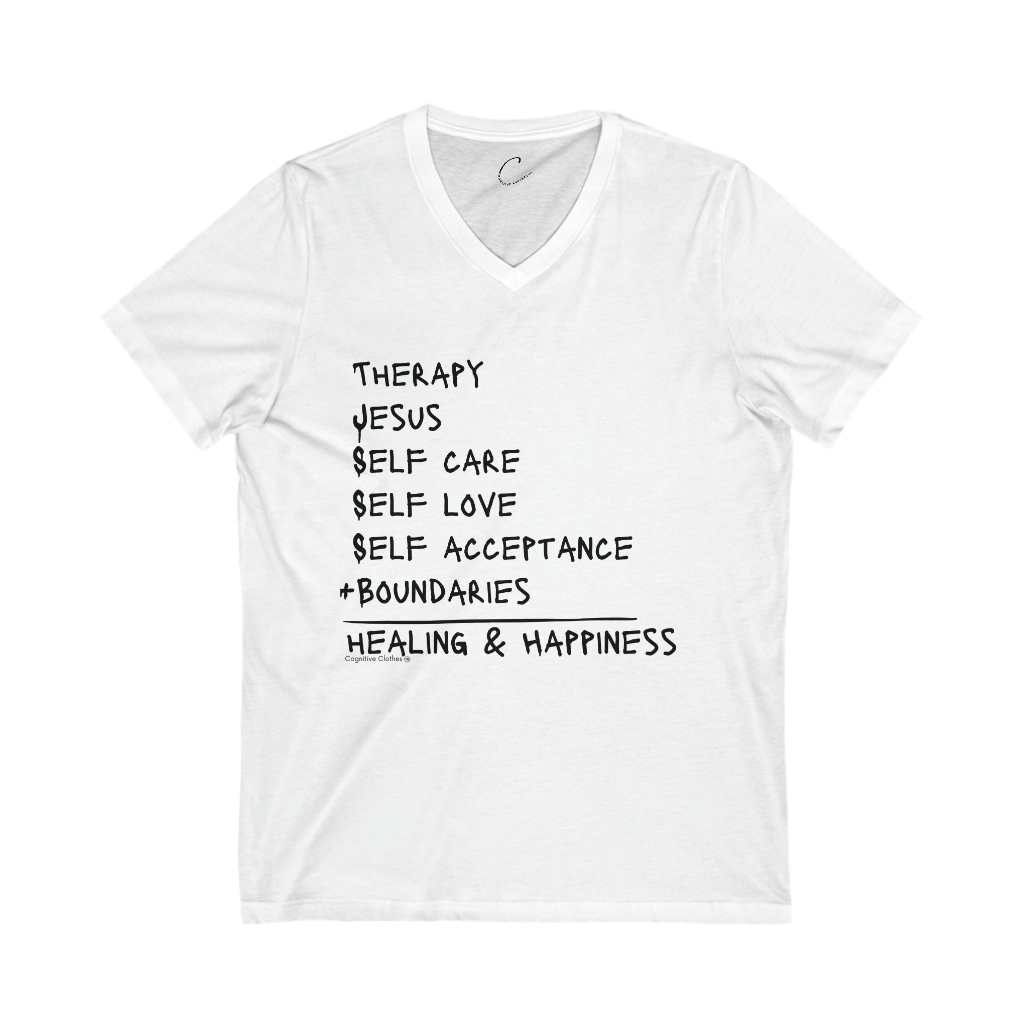 "Wellness Equation" Unisex Jersey Short Sleeve V-Neck Tee