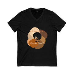 "All Shades Welcome" Unisex Jersey Short Sleeve V-Neck Tee