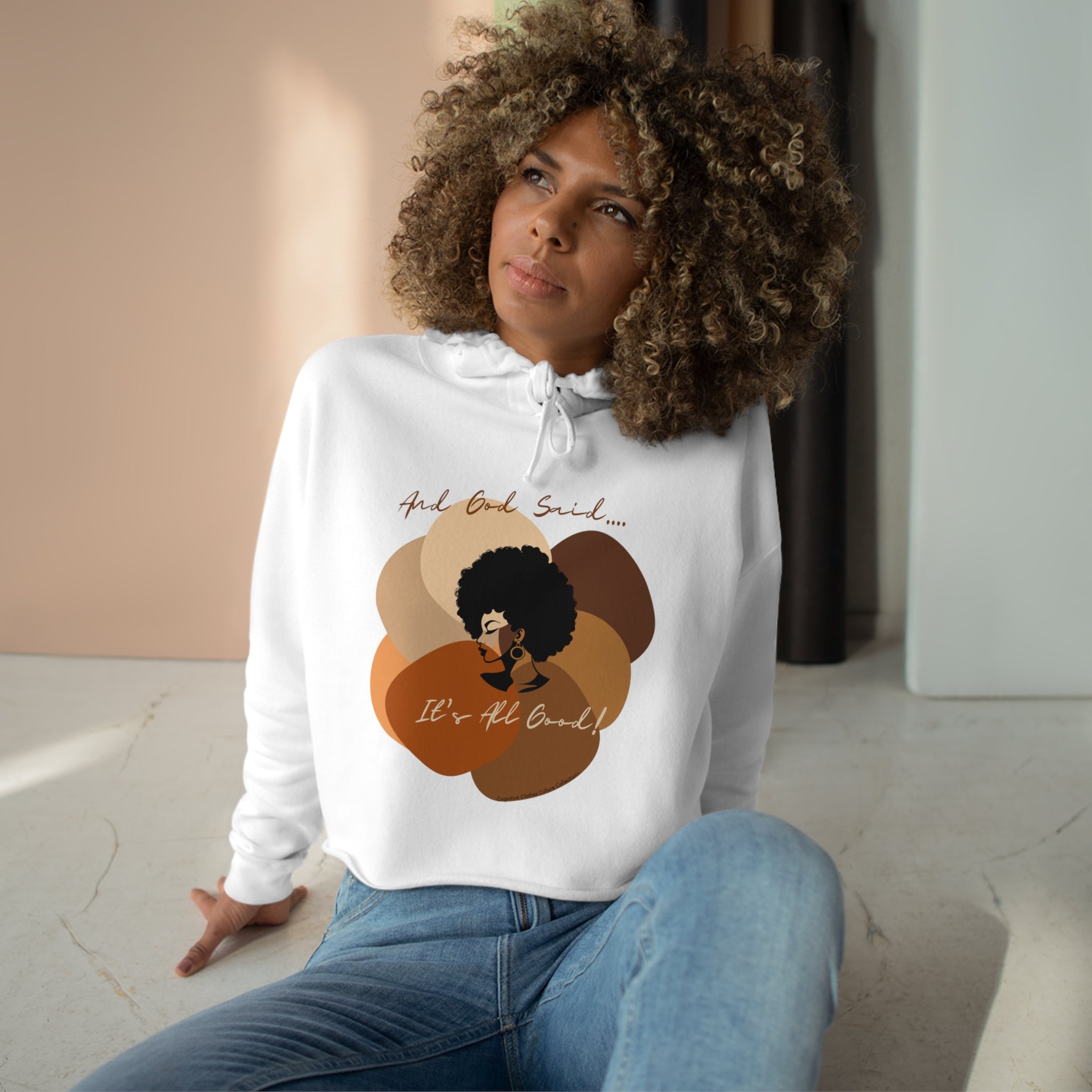 "All Shades Welcome" Crop top Hoodie