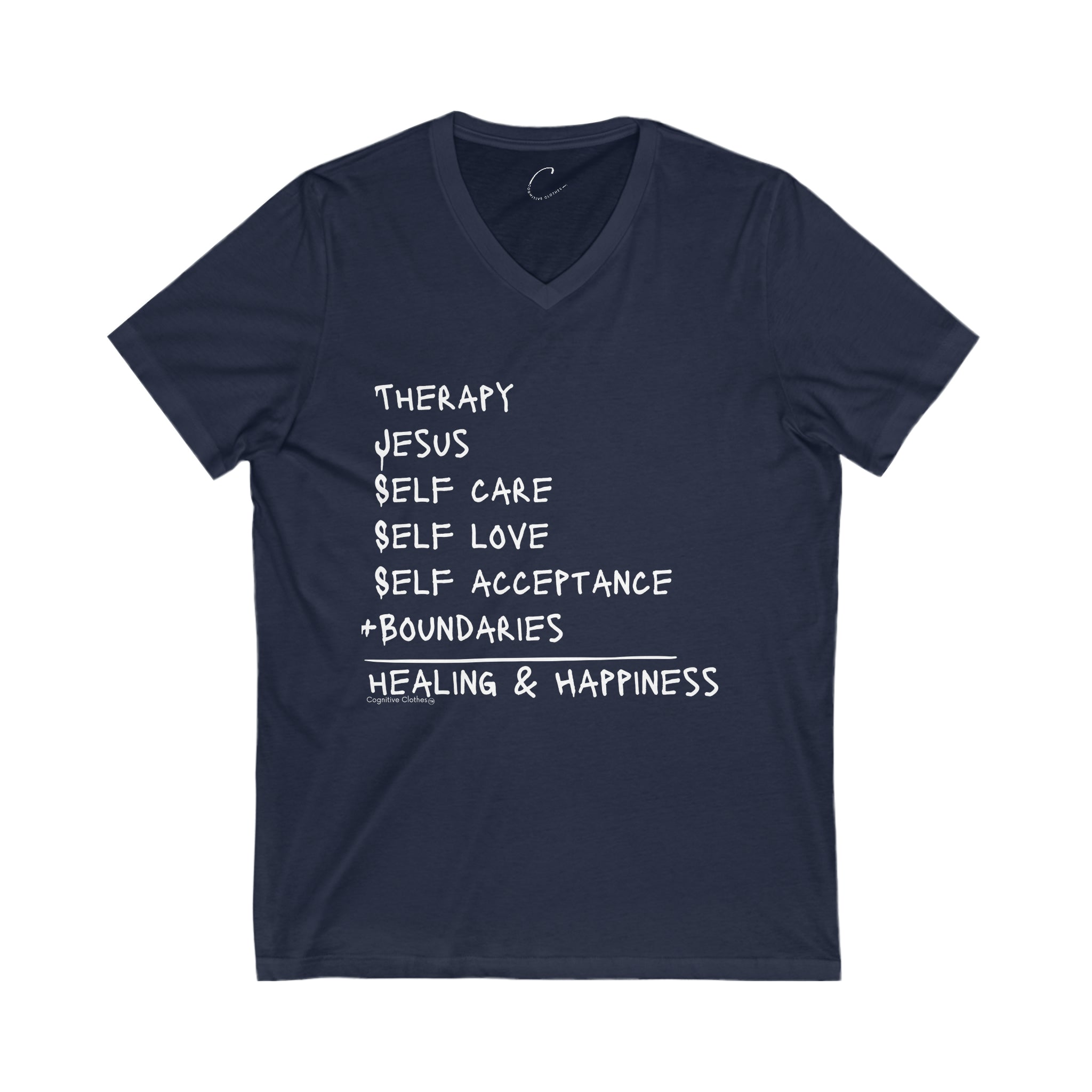 "Wellness Equation" Unisex Jersey Short Sleeve V-Neck Tee