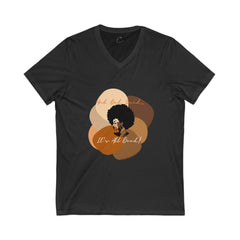 "All Shades Welcome" Unisex Jersey Short Sleeve V-Neck Tee