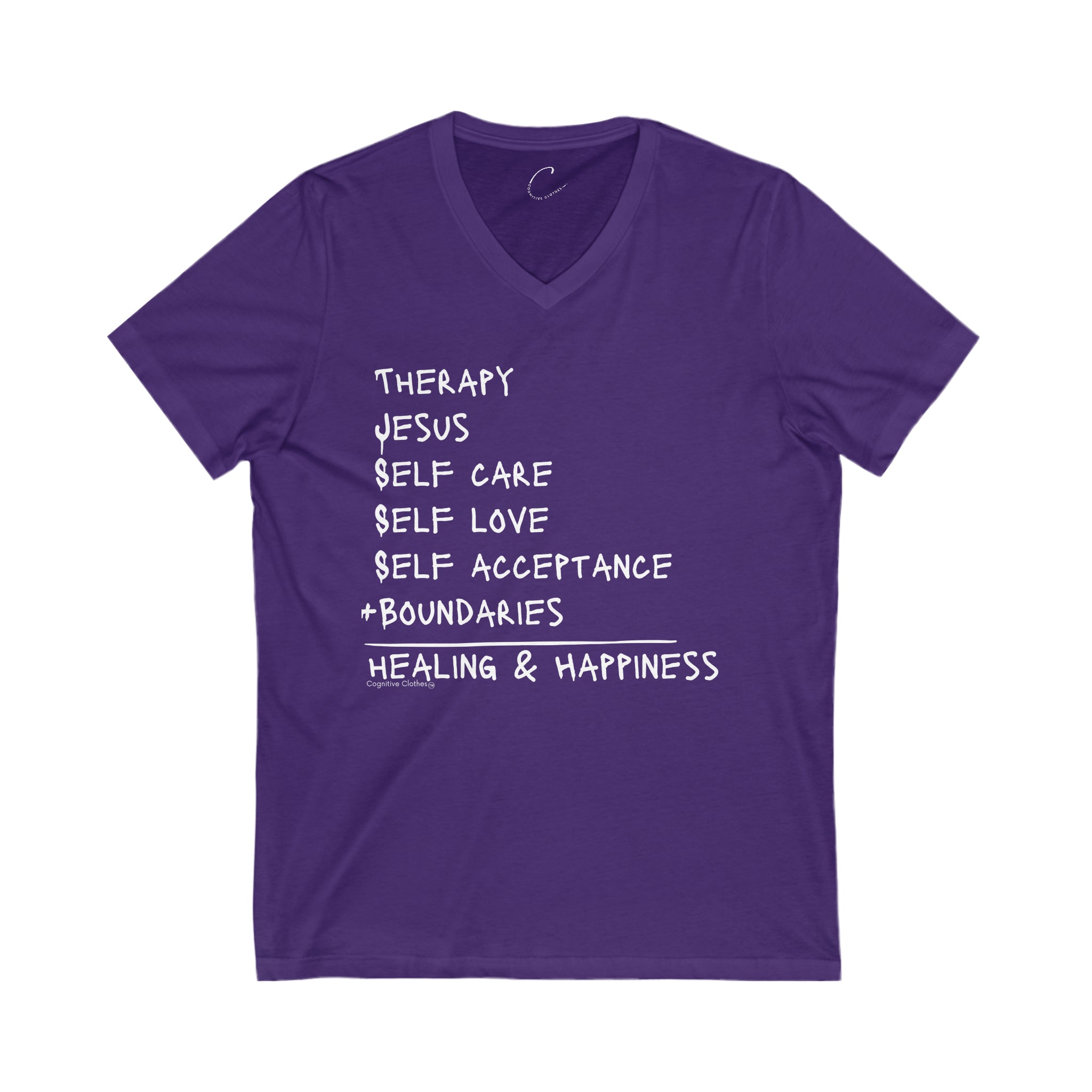 "Wellness Equation" Unisex Jersey Short Sleeve V-Neck Tee