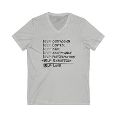 "Self Love Equation" Unisex Jersey Short Sleeve V-Neck Tee